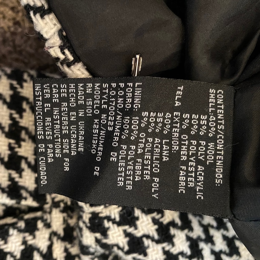 Mudd Wool Blend Houndstooth Coat - 🤍 size M 🖤 - Picture 8 of 8